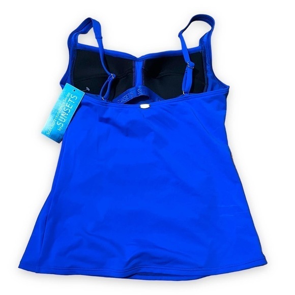 Soft Surroundings by Sunsets NWT Go To Tummy Control Royal Blue Tankini Top S - Picture 4 of 9